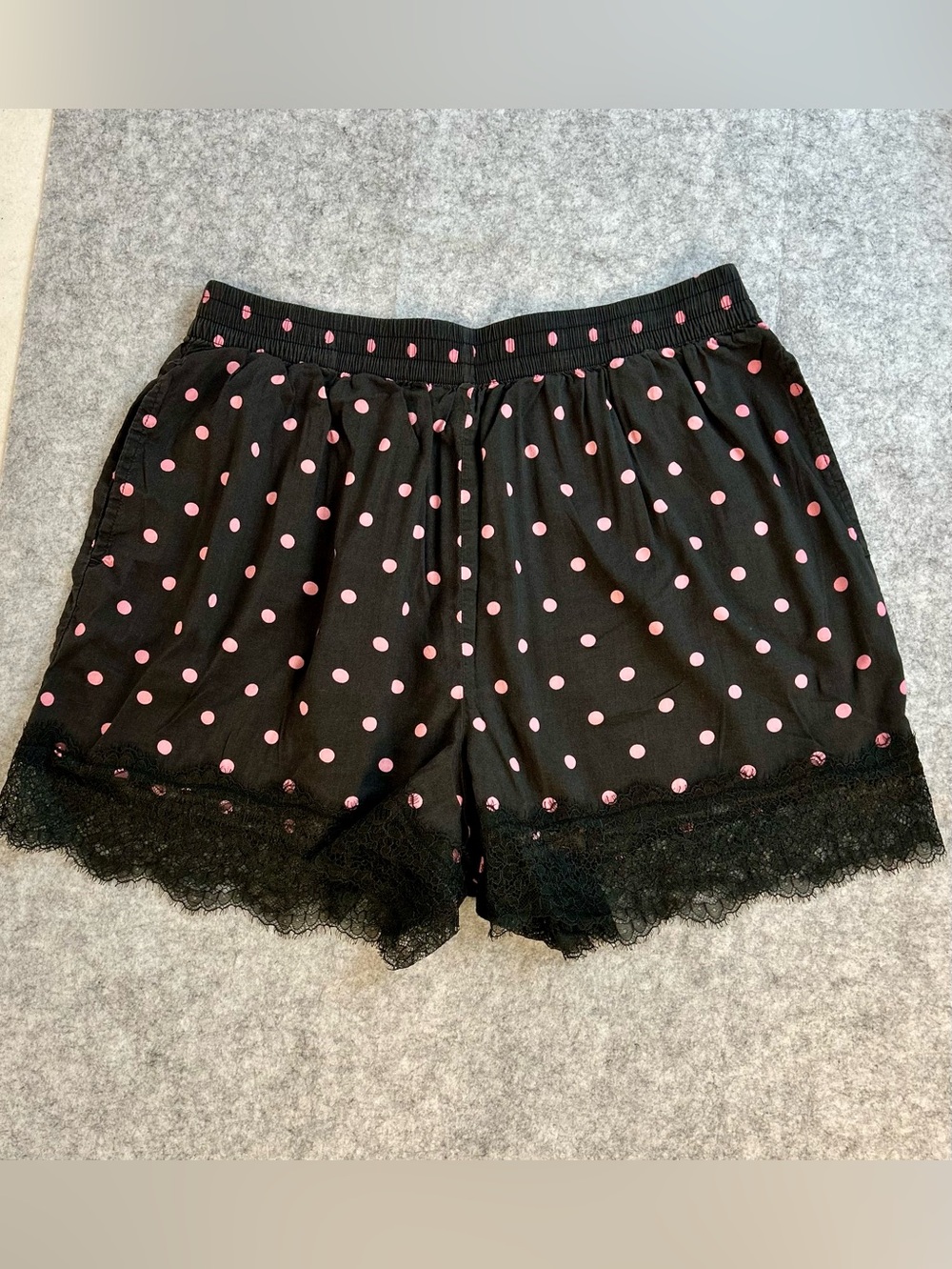 Victorias Secret Black Lace Trimmed Polka Dot Sleep shorts / Small